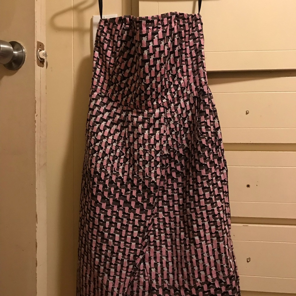 Banana Republic Houndstooth pink dress.